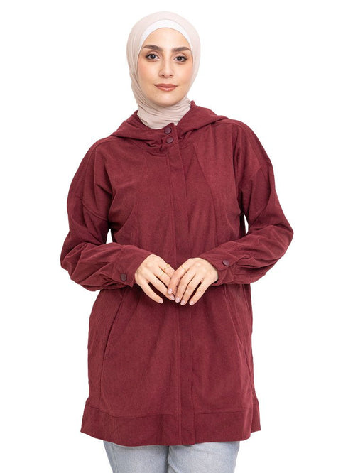 Brick Red Velvet SW - Zipper - Khotwh